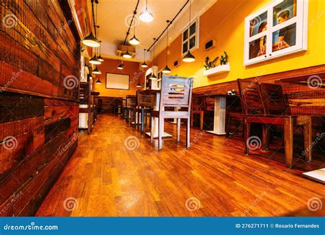 Interior of a Cafe with Wooden Flooring Stock Image - Image of hardwood ...