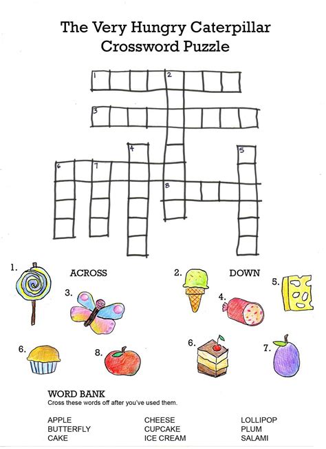 Free Kids Crossword Puzzles Printable Fun