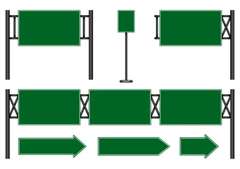 Premium Vector | Road green blank traffic sign isolated