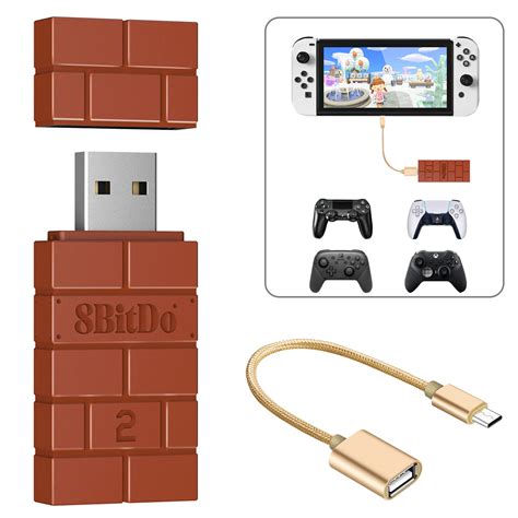 Buy AKNES 8BitDo USB Wireless Controller Adapter 2 Converter Dongle for Switch/Switch OLED ...