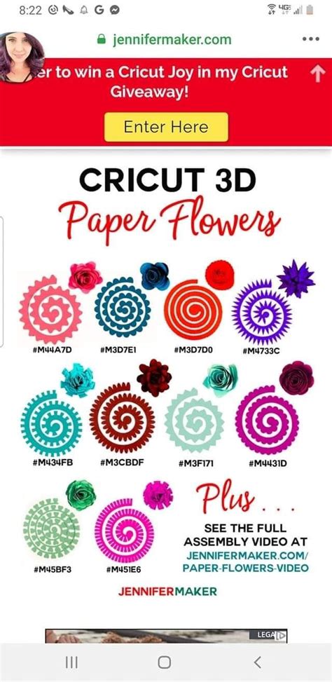 Pin by Diane Cook on Cricut | 3d paper flowers, Cricut joy, Cricut 3d