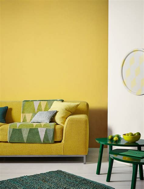 Mustard Jar - Matt - Standard Emulsion | Crown Paints | Yellow walls living room, Mustard living ...