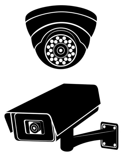 Vector surveillance cameras silhouetters free download