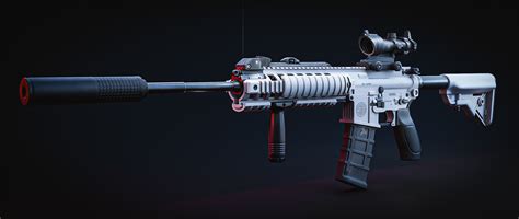 ArtStation - Arctic - White SIG 516 with "SOPMOD" Accessories | Game Assets