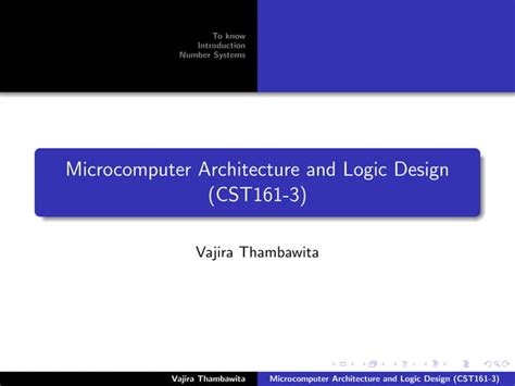 Lec 01 - Microcomputer Architecture and Logic Design | PPT