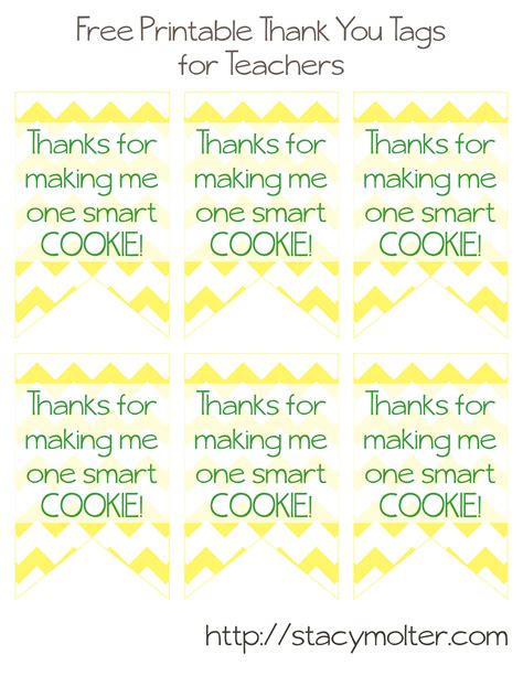 Free Printable Thank You Tags for Teacher's Gifts - California Unpublished | Free printable ...