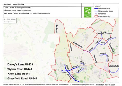 Bardwell Quiet Lanes - Routes - Map » Bardwell Parish Council