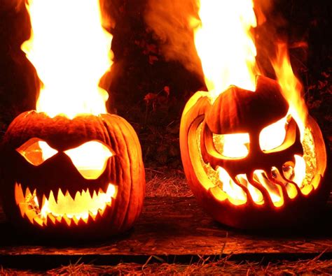 Flaming Halloween Jack-o'-lanterns : 6 Steps (with Pictures ...