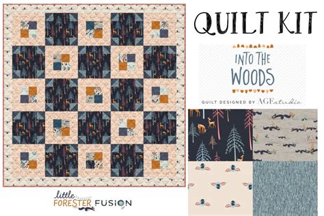 Into the Woods Quilt Kit Little Forester Fusion Quilt Kit by | Etsy