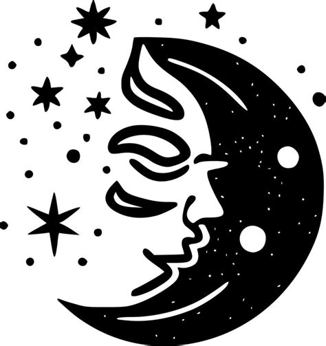 Celestial, Black and White Vector illustration 23593383 Vector Art at Vecteezy