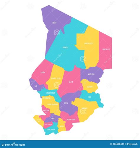 Chad Political Map Of Administrative Divisions Cartoon Vector | CartoonDealer.com #266590449