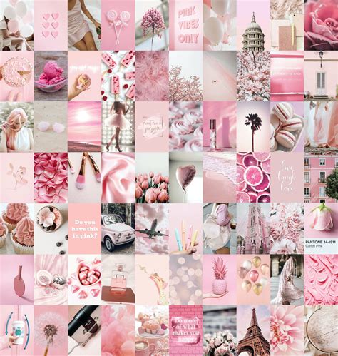 Pink Aesthetic Collage Desktop Wallpaper