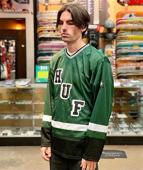 HUF Star Green & White Hockey Jersey