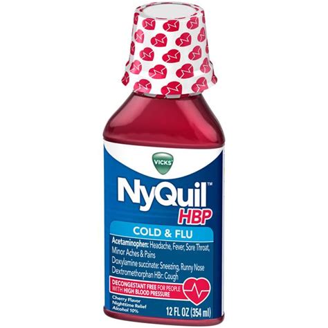 Vicks NyQuil HBP Cherry Flavor Cold & Flu Liquid | Hy-Vee Aisles Online Grocery Shopping