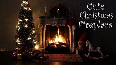 Cute Christmas Fireplace Scene with Soft Crackling Fire ... fireplace ...