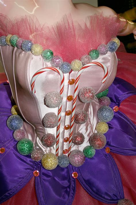 Torso detail of a Sugar Plum Fairy who will be featured in a Nutcracker themed holiday display ...