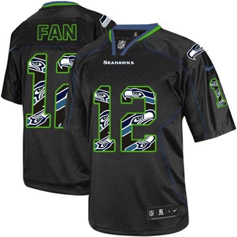 NFL 12th Fan Seattle Seahawks Elite Nike Jersey - New Lights Out Black