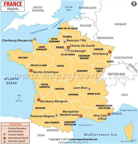 Map - International airports in France | Paris airport, Airport map, France city