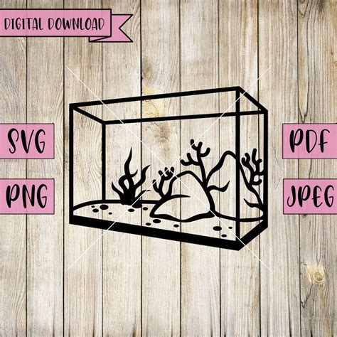 Aquarium Svg, Fish Tank Clipart, Tank Decal, Fish Svg, Fish Tanks Svg ...