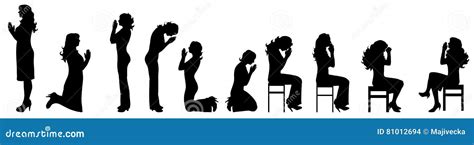 Praying silhouette stock illustration. Illustration of girl - 81012694