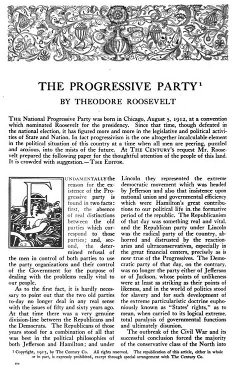 Roosevelt's Super-Socialism: THE PROGRESSIVE PARTY BY THEODORE ROOSEVELT