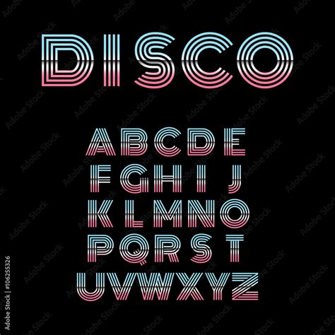 Disco Alphabet. Retro Style Alphabet. Vector Illustration. Stock Vector ...