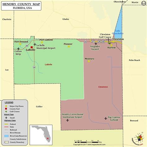 Hendry County Map, Florida