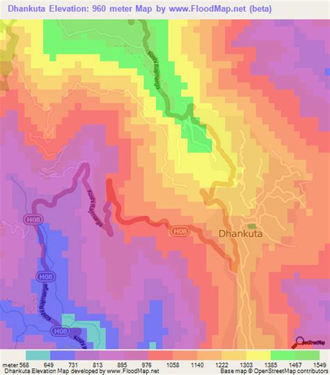 Elevation of Dhankuta,Nepal Elevation Map, Topography, Contour