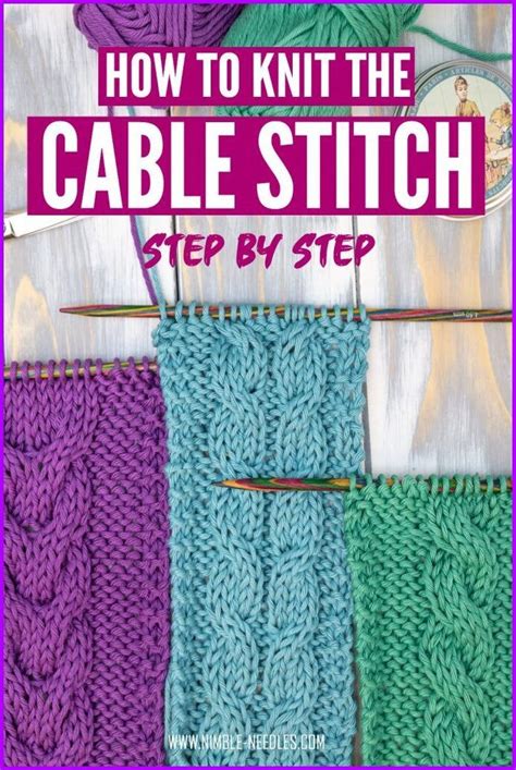 Great Cable stitch: How to knit a cable for beginners [ big pictures video] | Cable stitch knit ...