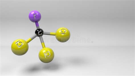 Trichlorofluoromethane Molecule 3D Illustration. Stock Illustration - Illustration of aerosol ...