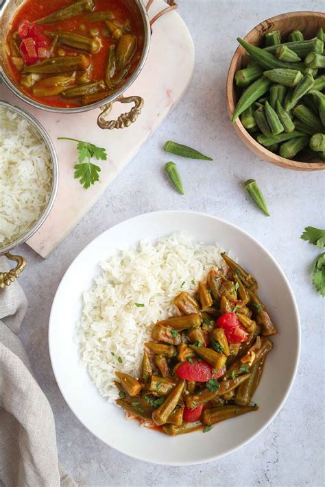 Bamya Middle Eastern Okra Stew - Little Sunny Kitchen