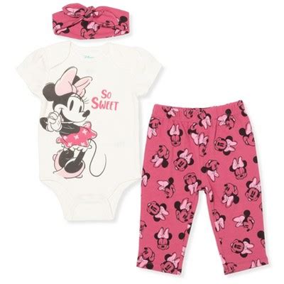 Mickey Mouse & Friends Minnie Mouse Newborn Baby Girls 3 Piece Outfit ...