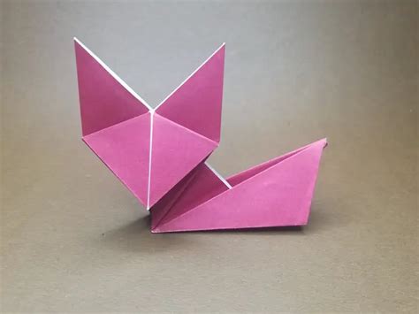 Easy cute origami fox instructions and diagram