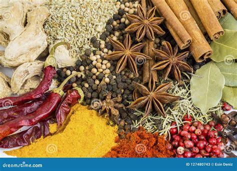 Mixed various spices stock image. Image of condiment - 127480743