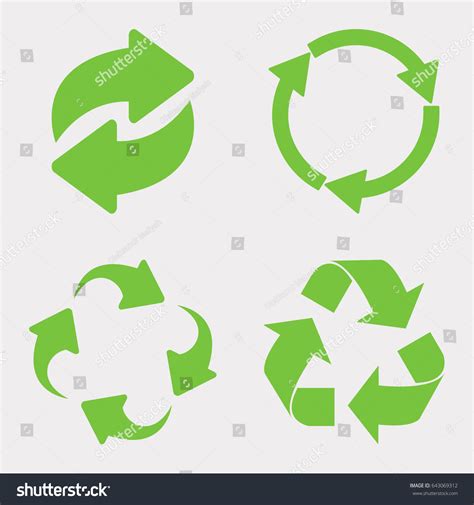 Green Recycle Icon Set Vector Stock Vector (Royalty Free) 643069312 ...