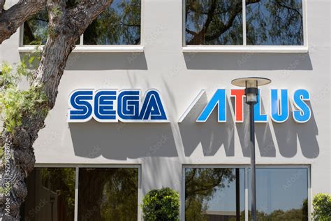 Irvine, CA, USA - May 7, 2022: Sega and Atlus logos are seen at the ...