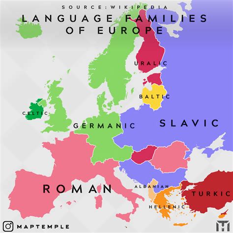 Language families of European countries.... - Maps on the Web