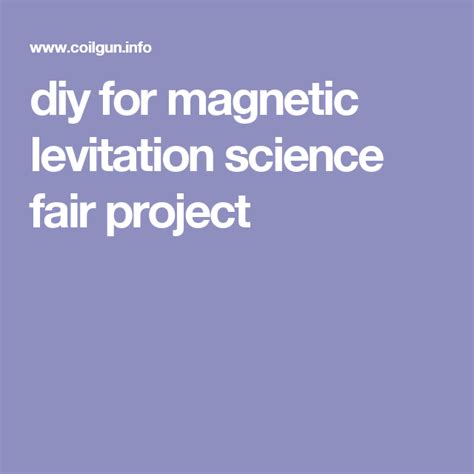 diy for magnetic levitation science fair project | Science fair ...