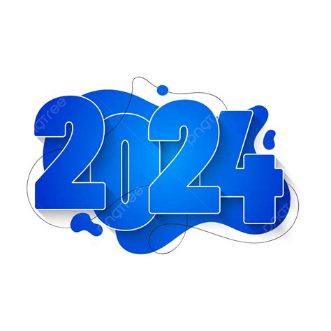 Blue Gradient 2024 Text Vector, Blue, Gradient, 2024 PNG and Vector with Transparent Background ...