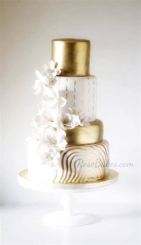 Check out these Trendy Gold Cakes! - Rose Bakes