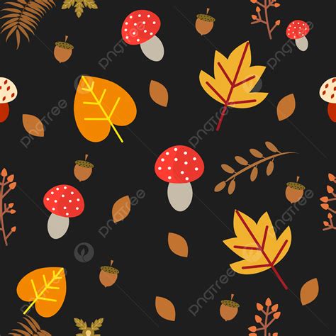 Autumn Background With Mushrooms, Maple Leaf, Leaves, Leaf Background ...