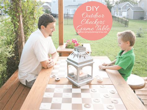 DIY Outdoor Checkers Game Table