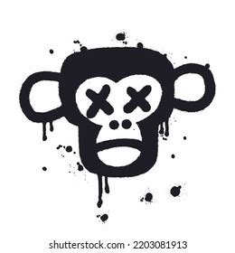 Vector Illustration Style Graffiti Monkey Head Stock Vector (Royalty ...