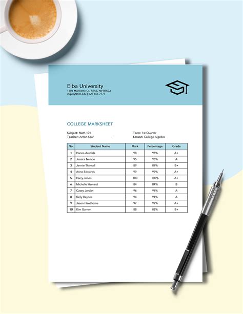 FREE Mark Sheet Templates - Download in Word, Google Docs | Template.net