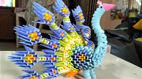 3d Origami peacock tutorial - YouTube | 3d origami, Origami paper art ...