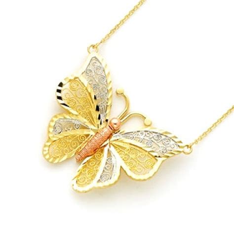 14k Gold Butterfly Butterfly Pendant Butterfly Jewelry Gold | Etsy