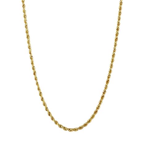 Buy 10K Yellow Gold 1.5mm Rope Chain Necklace 22 Inches 1.5 Grams at ShopLC.