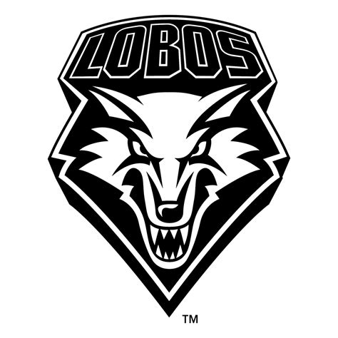 UNM Lobos Logo Black and White – Brands Logos