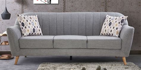 Buy Antalya 3 Seater Sofa In Grey Colour By Urban Living Online - Mid ...