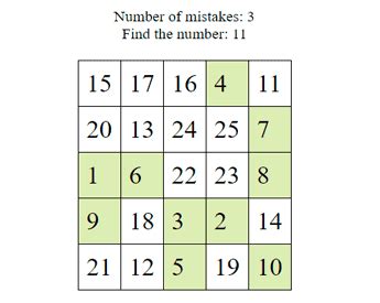 Schulte tests - online version